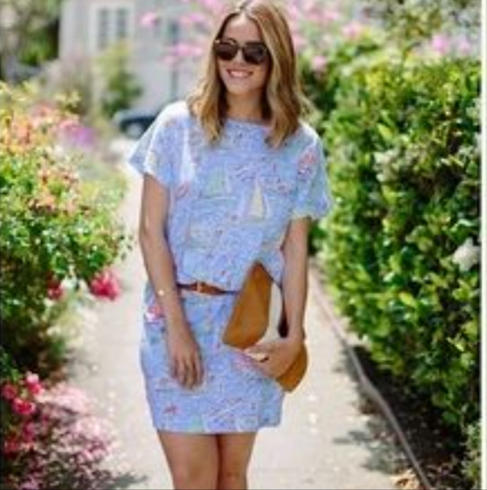 Lilly Pulitzer Carmine Dress Get Nauti Regatta Short-Sleeve Women’s Small